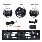 Caméra de recul HD pour voiture, Avec cadre de plaque d'immatriculation Standard , étanche, Vision nocturne, 4 LED