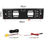 Caméra de recul HD pour voiture, Avec cadre de plaque d'immatriculation Standard , étanche, Vision nocturne, 4 LED