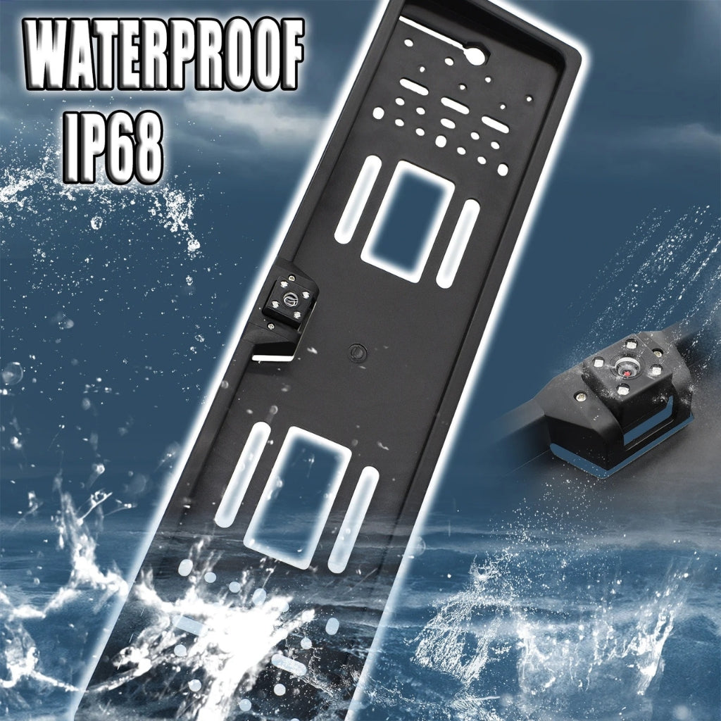 Caméra de recul HD pour voiture, Avec cadre de plaque d'immatriculation Standard , étanche, Vision nocturne, 4 LED