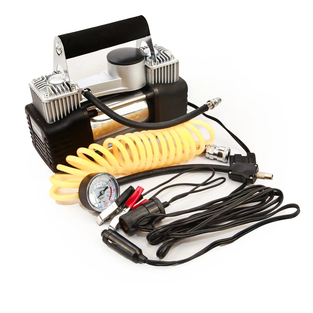 Compresseur automobile à double piston, 70 L/min, tuyau de 3 mètres, 12 V
