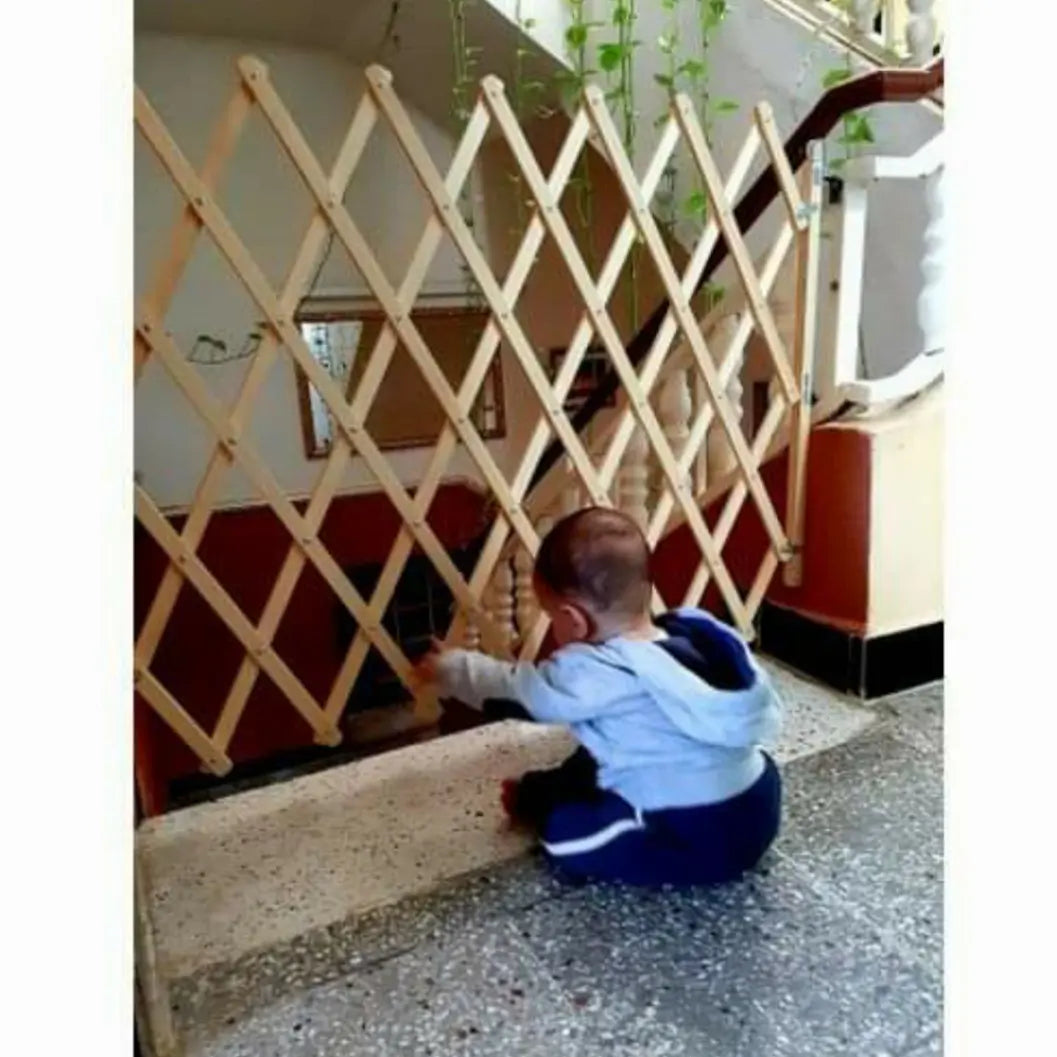 حاجز أمان خشبي قابل للتمديد للأطفال - حماية فعالة - Barrière de Sécurité Enfant en Bois Pliable & Extensible - Quickdz Shop