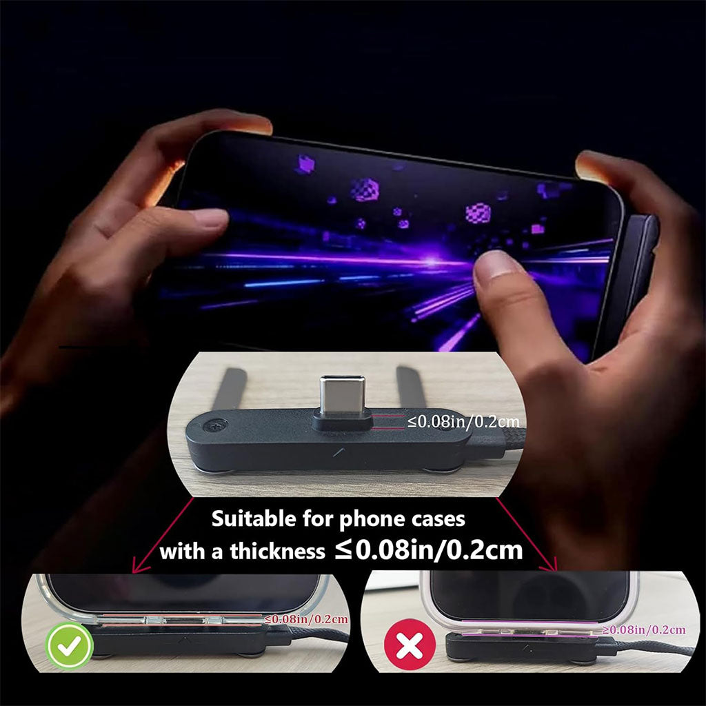 كابل شحن USB-C فائق السرعة 240 واط مع حامل هاتف مدمج وموصل 90 درجة - Câble USB-C 240W Ultra Rapide avec Support Téléphone Intégré & Connecteur 90°