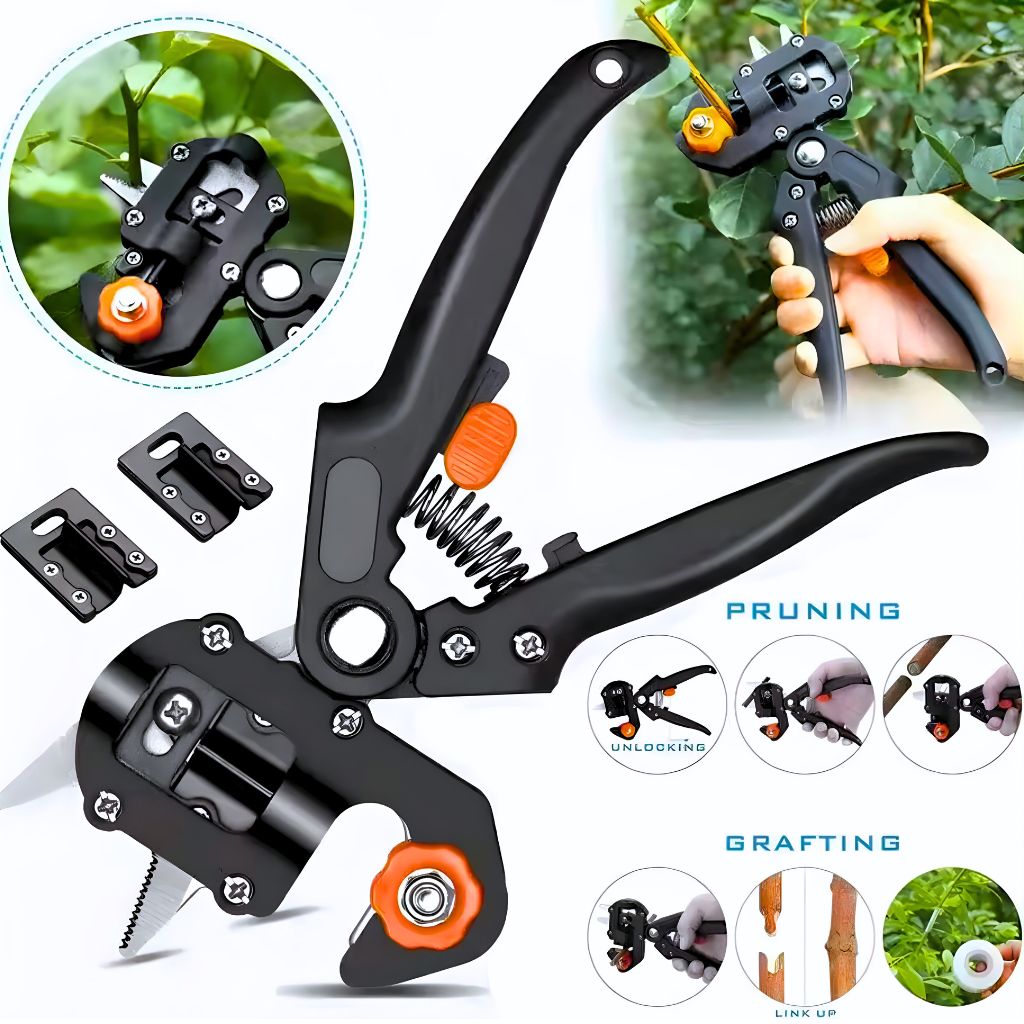 مقص تطعيم أشجار احترافي بشفرتين | فولاذ كربوني - Ciseau de Greffage Professionnel Quickdz Shop | Lames Acier Carbone