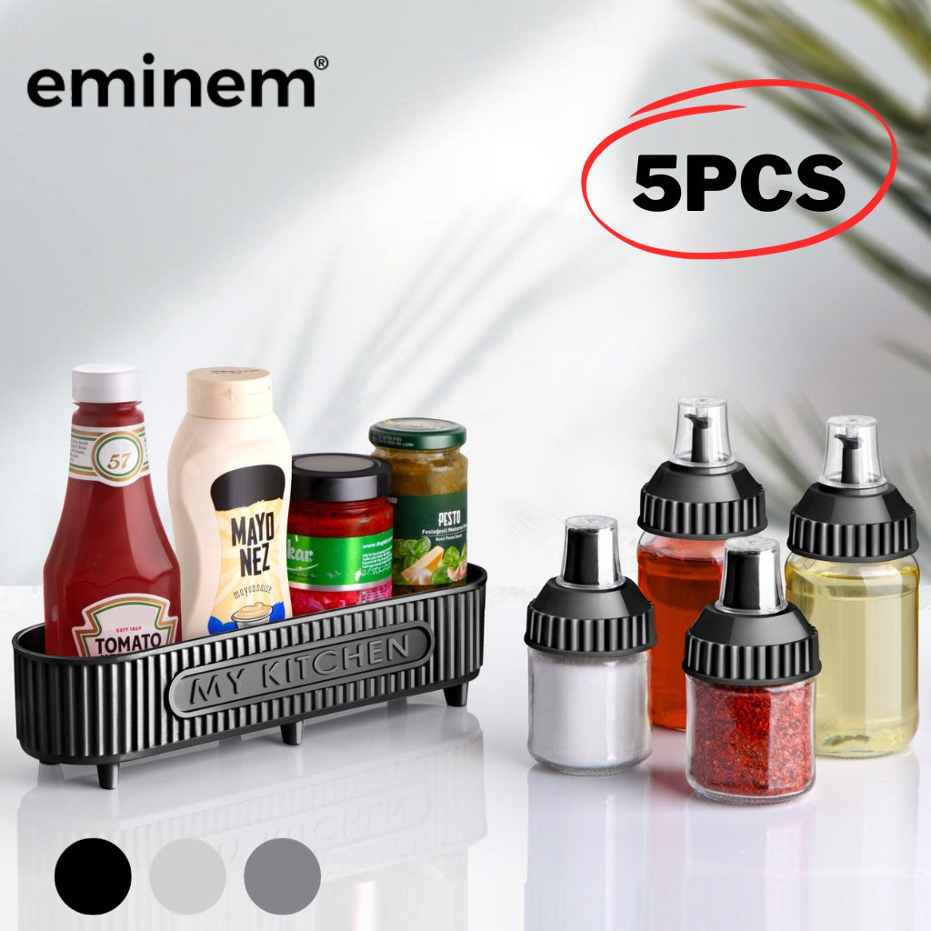 Eminem Ensemble de cuisine 5 Pcs en verre pour épices et huiles