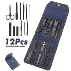 طقم قصافة أظافر احترافي 12 قطعة ستانلس ستيل - Kit Coupe-Ongles Professionnel 12 pcs en Acier Inoxydable