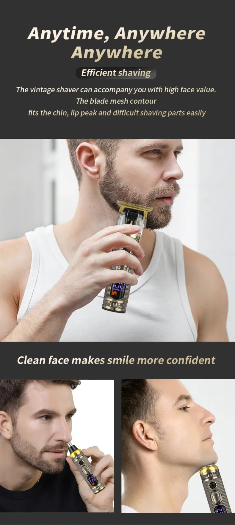 ماكينة حلاقة احترافية 3 في 1 مقاومة للماء USB - Rasoir Professionnel Multifonction 3-en-1 Étanche USB