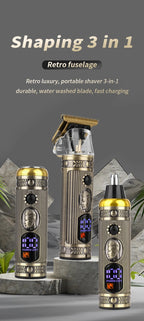 ماكينة حلاقة احترافية 3 في 1 مقاومة للماء USB - Rasoir Professionnel Multifonction 3-en-1 Étanche USB