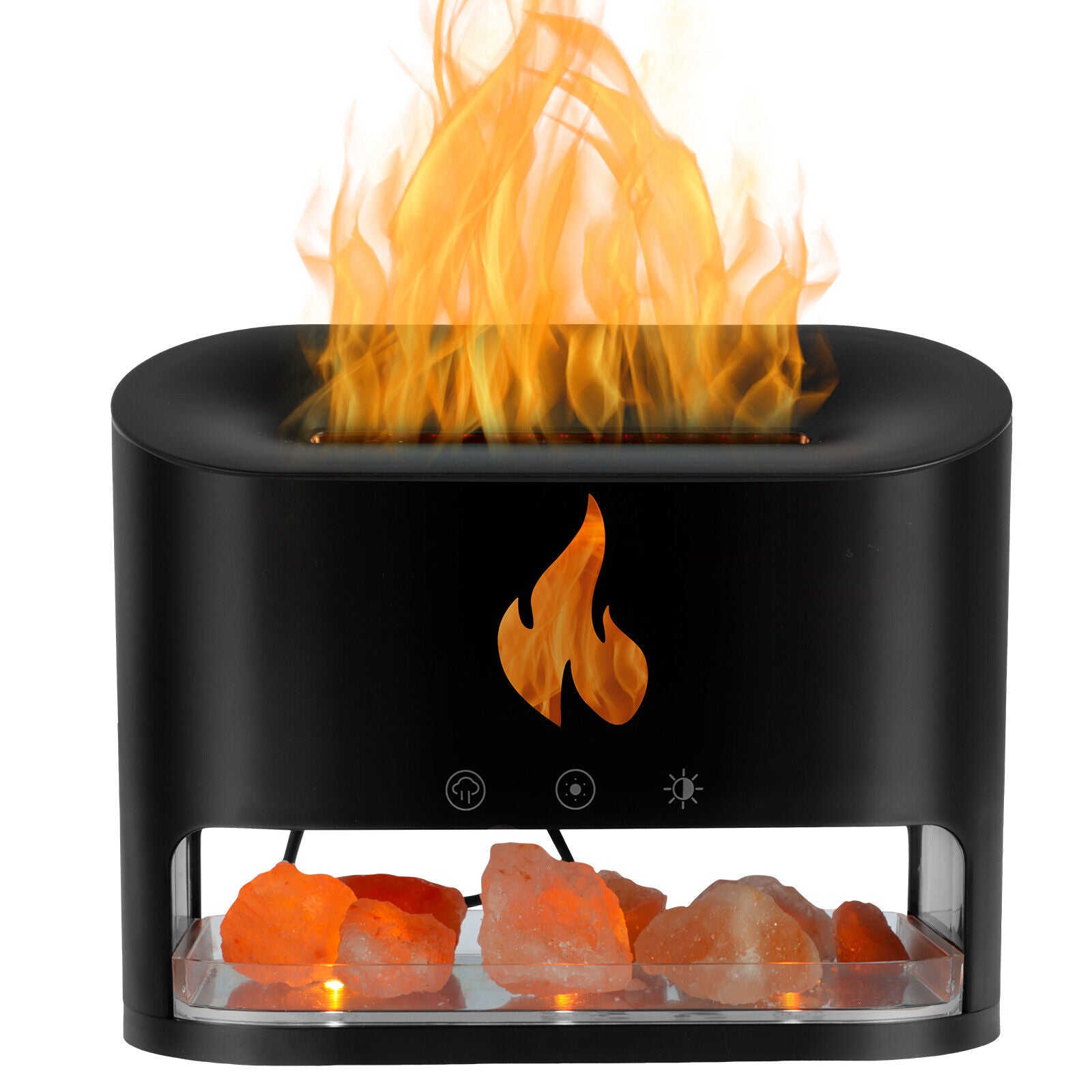 Diffuseur d'huiles essentielles flamme avec des roches de sel de cristal 250ML - موزع روائح الزيوت العطرية باللهب مع صخور الملح الكريستالي 250 مل