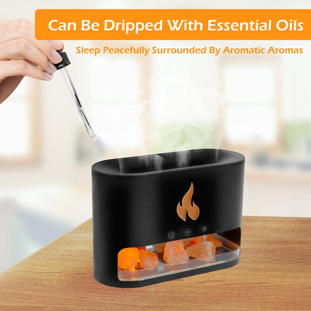 Diffuseur d'huiles essentielles flamme avec des roches de sel de cristal 250ML - موزع روائح الزيوت العطرية باللهب مع صخور الملح الكريستالي 250 مل