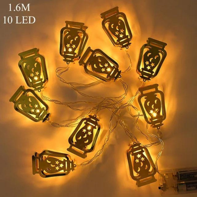 Guirlande lumineuse Fawanis de Ramadan 1.6 M / 10PCS - أضواء زينة رمضانية من فوانيس
