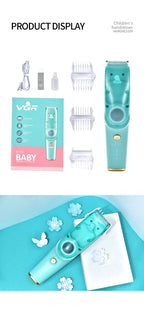 ماكينة حلاقة شعر الأطفال VGR V-151 صامتة بشفط تلقائي وشاشة رقمية - Tondeuse Cheveux Bébé VGR V-151 Silencieuse, Aspiration Auto, Écran Digital