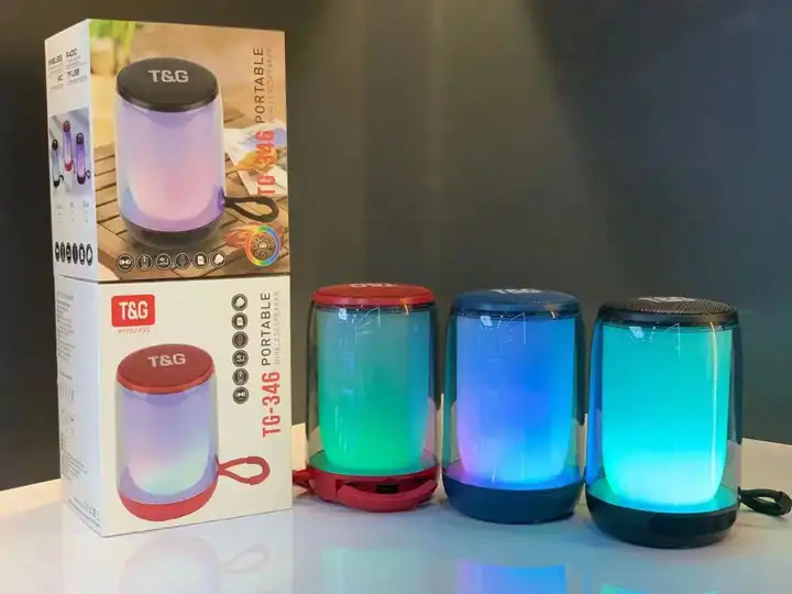T&G Haut-parleur Bluetooth 5.3 à pulsation d'ambiance LED RGB
