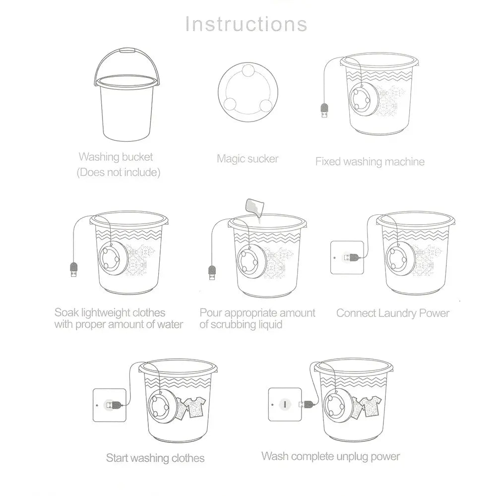 غسالة توربو صغيرة محمولة بالموجات فوق الصوتية USB - Quickdz Shop - Mini Machine à Laver Portable Ultrasons USB 2-en-1 - Quickdz Shop