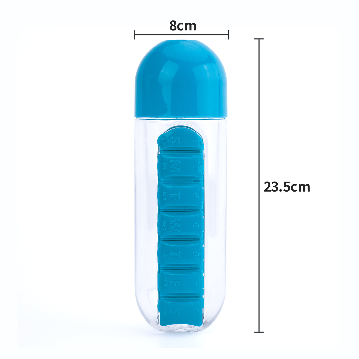 منظم أدوية وزجاجة ماء محمولة 600 مل - Organisateur de Médicaments & Bouteille d'Eau Portable 600ML