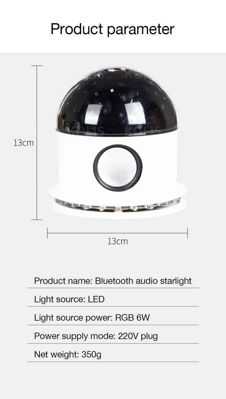 مصباح LED بلوتوث مع مكبر صوت وتأثيرات ضوئية سحرية - Ampoule LED Bluetooth Haut-parleur Effet Lumière Scène Magique