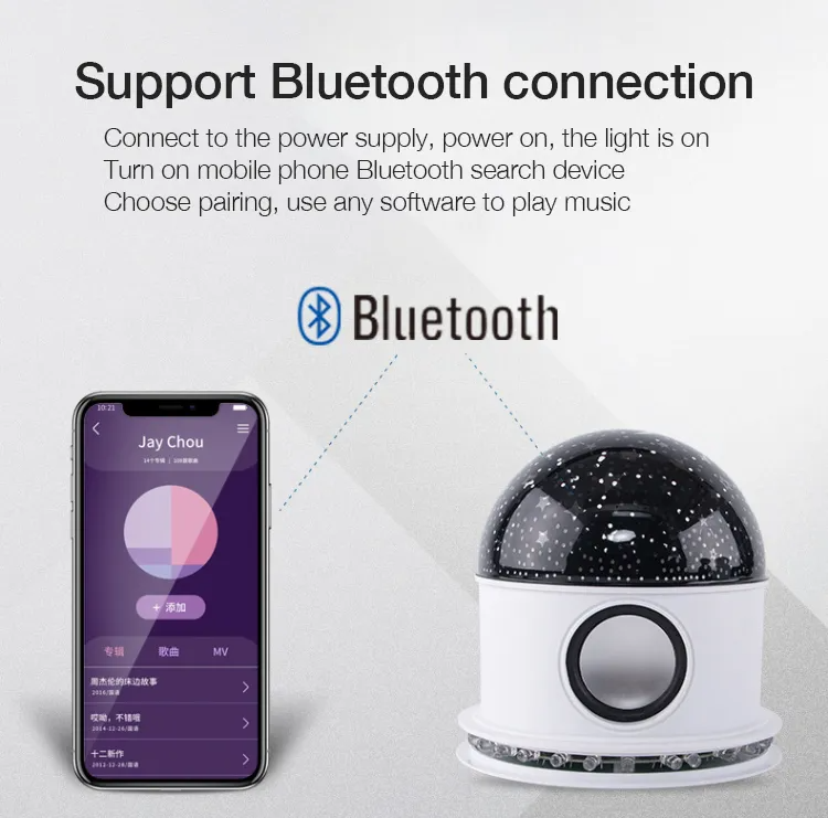 مصباح LED بلوتوث مع مكبر صوت وتأثيرات ضوئية سحرية - Ampoule LED Bluetooth Haut-parleur Effet Lumière Scène Magique