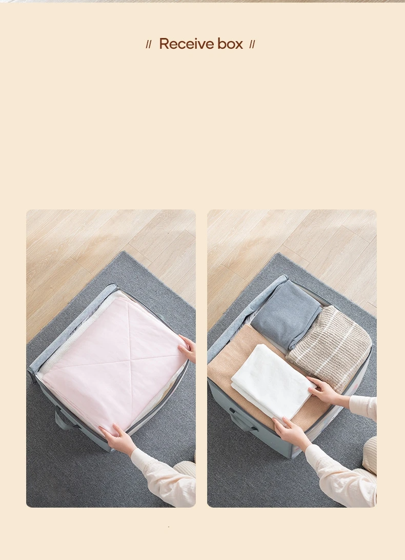 حقيبة تخزين ملابس قابلة للطي بنقوش كرتونية سعة كبيرة - Sac de Rangement Pliable Vêtements Grande Capacité Motifs Animés