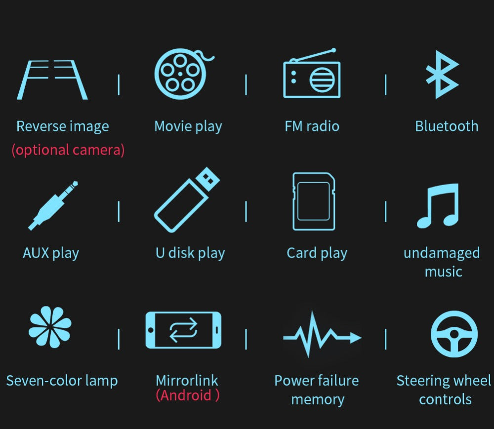 مشغل DVD للسيارة بشاشة لمس 7 بوصة بلوتوث USB AUX SD - Quickdz Shop - Autoradio DVD MP5 Tactile 7" Bluetooth USB AUX SD - Quickdz Shop