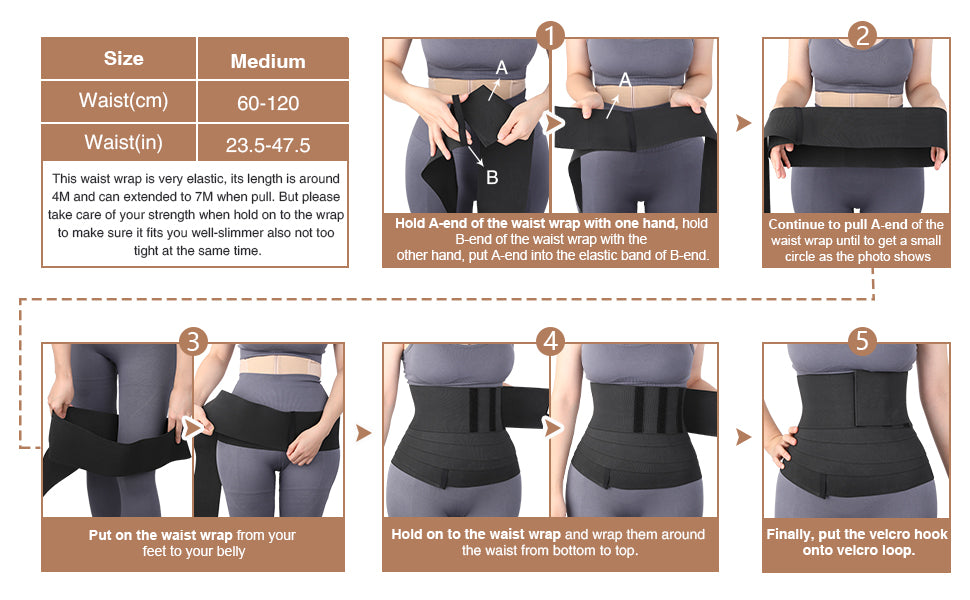 حزام تخسيس البطن 4 متر - مشد حراري للخصر - Ceinture Amincissante Abdominale 4M - Gaine Minceur Thermique