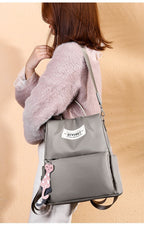 حقيبة ظهر نسائية أكسفورد مضادة للسرقة ومقاومة للماء - رمادي - Sac à dos Oxford Antivol Étanche pour Femme - Gris