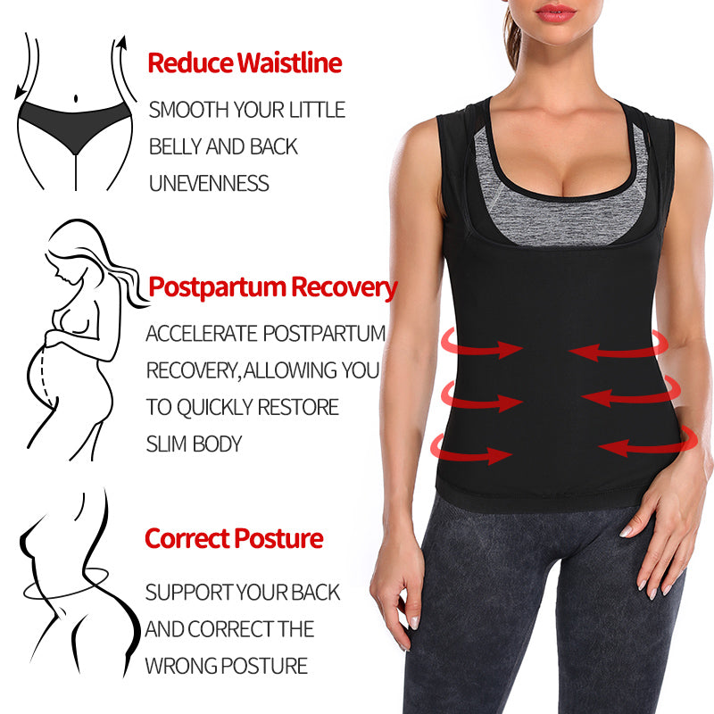 صدرية تعرق نسائية بتأثير الساونا - Débardeur de Sudation Effet Sauna Femme