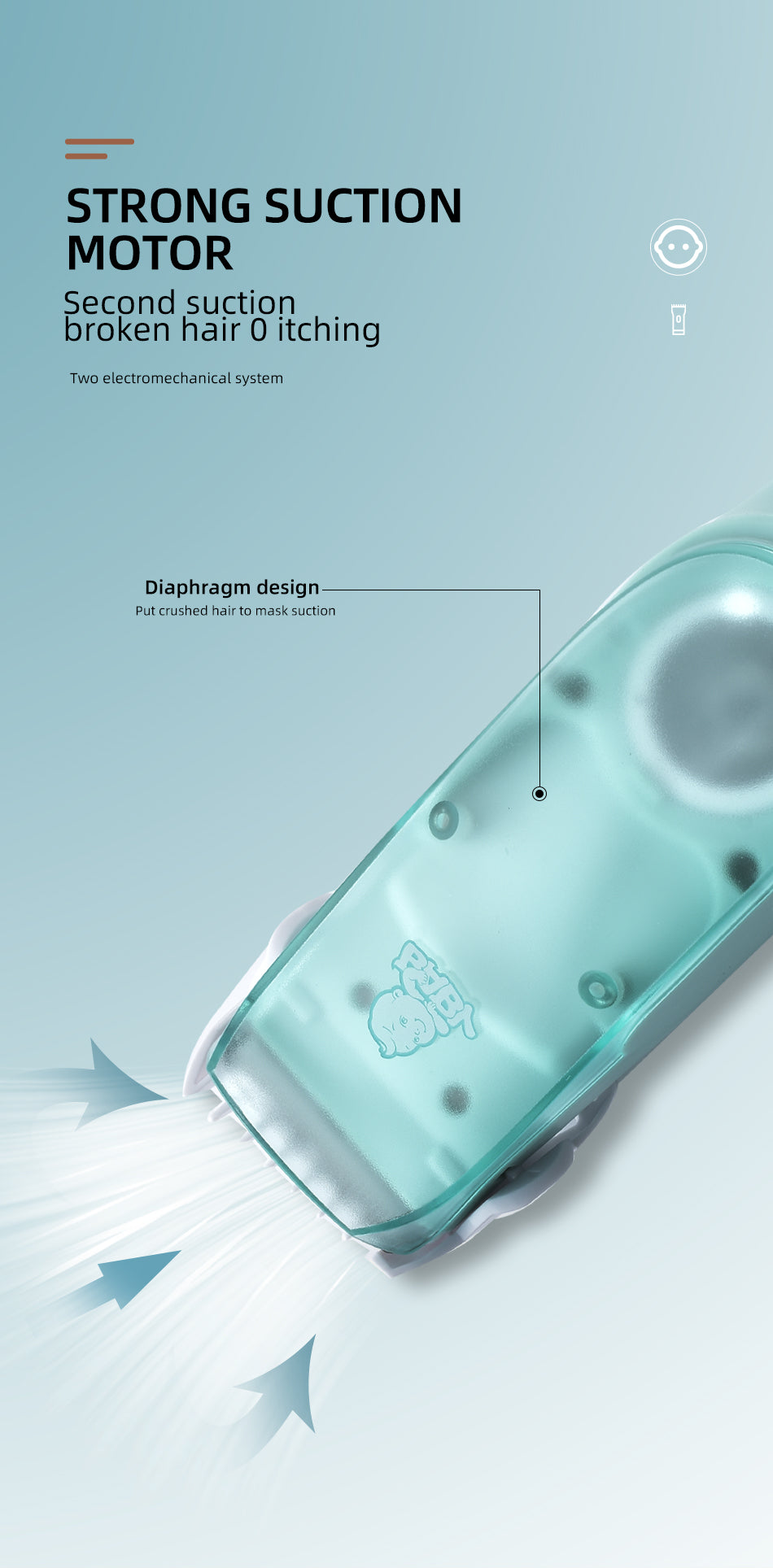 ماكينة حلاقة شعر الأطفال VGR V-151 صامتة بشفط تلقائي وشاشة رقمية - Tondeuse Cheveux Bébé VGR V-151 Silencieuse, Aspiration Auto, Écran Digital