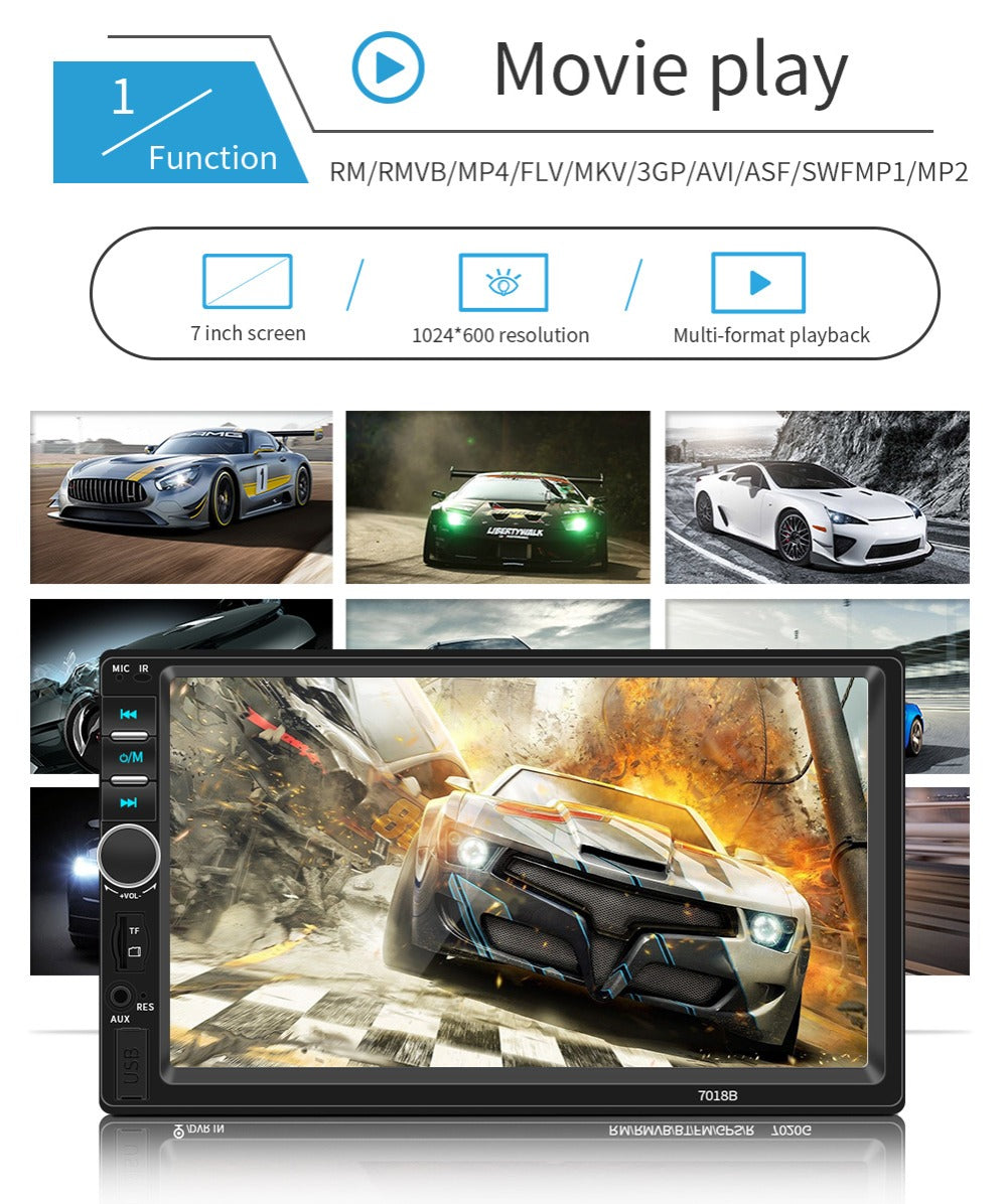 مشغل DVD للسيارة بشاشة لمس 7 بوصة بلوتوث USB AUX SD - Quickdz Shop - Autoradio DVD MP5 Tactile 7" Bluetooth USB AUX SD - Quickdz Shop