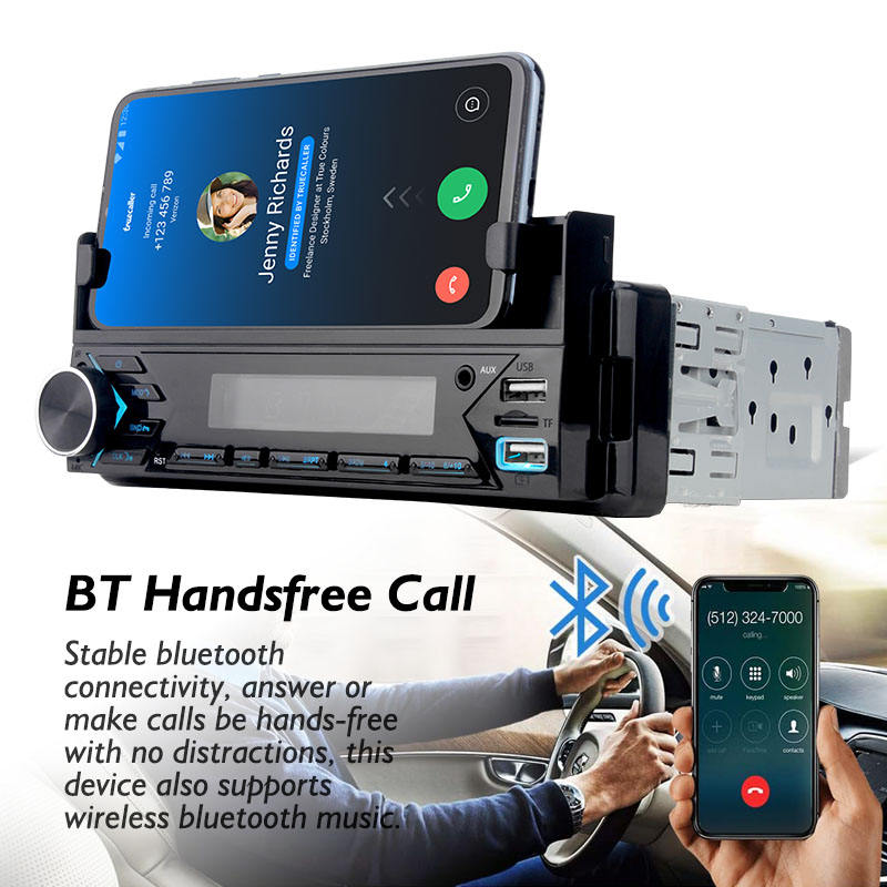 راديو سيارة STC بلوتوث 1 DIN FM USB SD AUX-in مع حامل هاتف وشحن سريع MP3-7509 - Autoradio STC Bluetooth 1 DIN FM USB SD AUX-in avec Support Téléphone & Charge Rapide MP3-7509