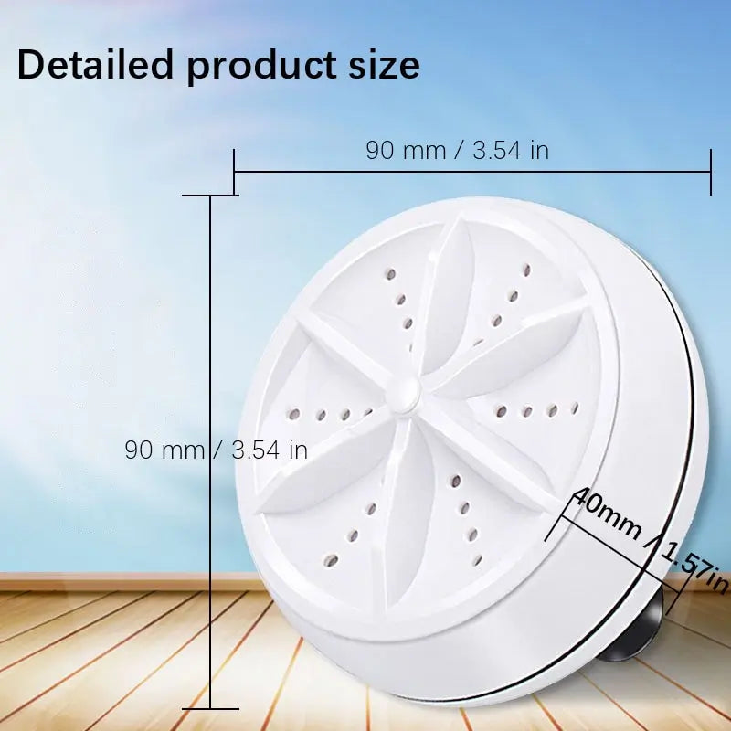 غسالة توربو صغيرة محمولة بالموجات فوق الصوتية USB - Quickdz Shop - Mini Machine à Laver Portable Ultrasons USB 2-en-1 - Quickdz Shop