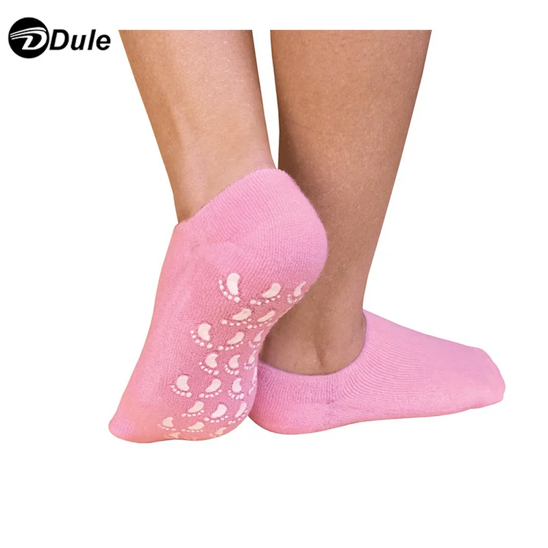 جوارب جل سيليكون مرطبة للقدمين مع سطح مضاد للانزلاق - Chaussettes Gel Silicone Hydratantes Pieds Antidérapantes