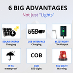 مثلث تحذير LED شمسي متعدد الوظائف HB-6609 - Triangle d'Alerte LED Solaire Multifonctionnel HB-6609