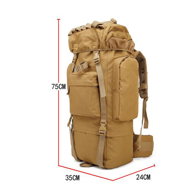 حقيبة ظهر تكتيكية احترافية 90 لتر - نايلون 800D مقاوم للماء - Sac à dos Randonnée Professionnel 90L - Nylon 800D Étanche Kaki