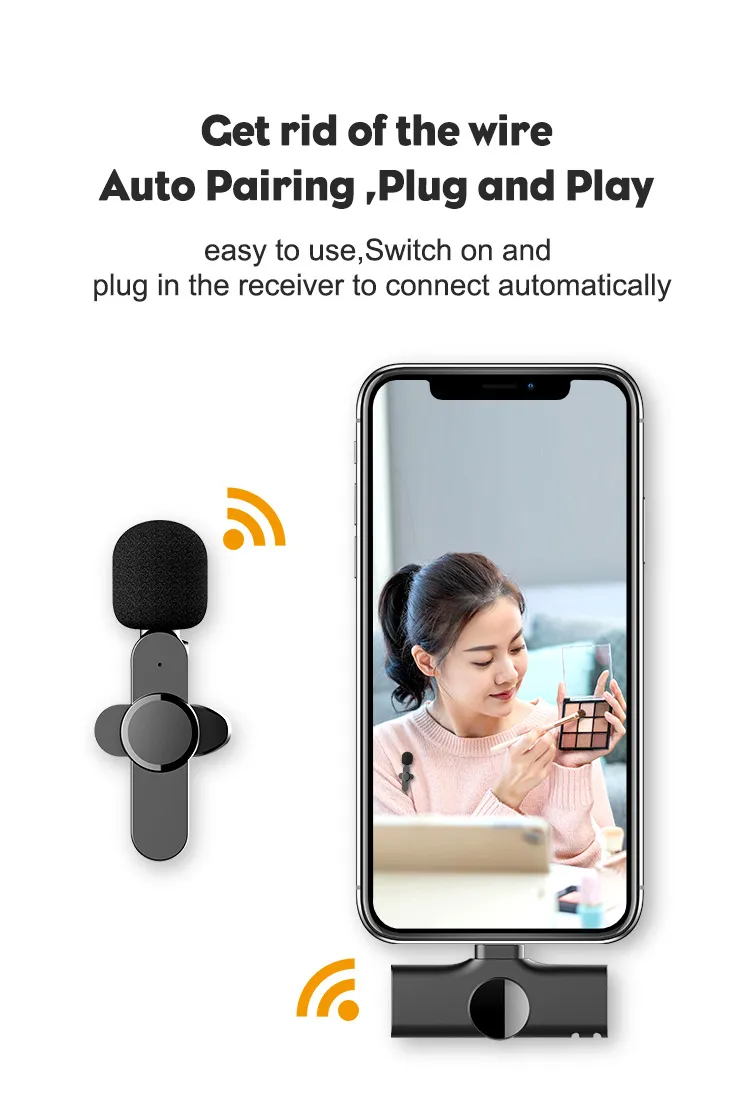 ميكروفون K11 لاسلكي كليب للتسجيل (أندرويد/آيفون) - Microphone Cravate Sans Fil K11 pour Enregistrement Audio Vidéo (Android/iPhone)