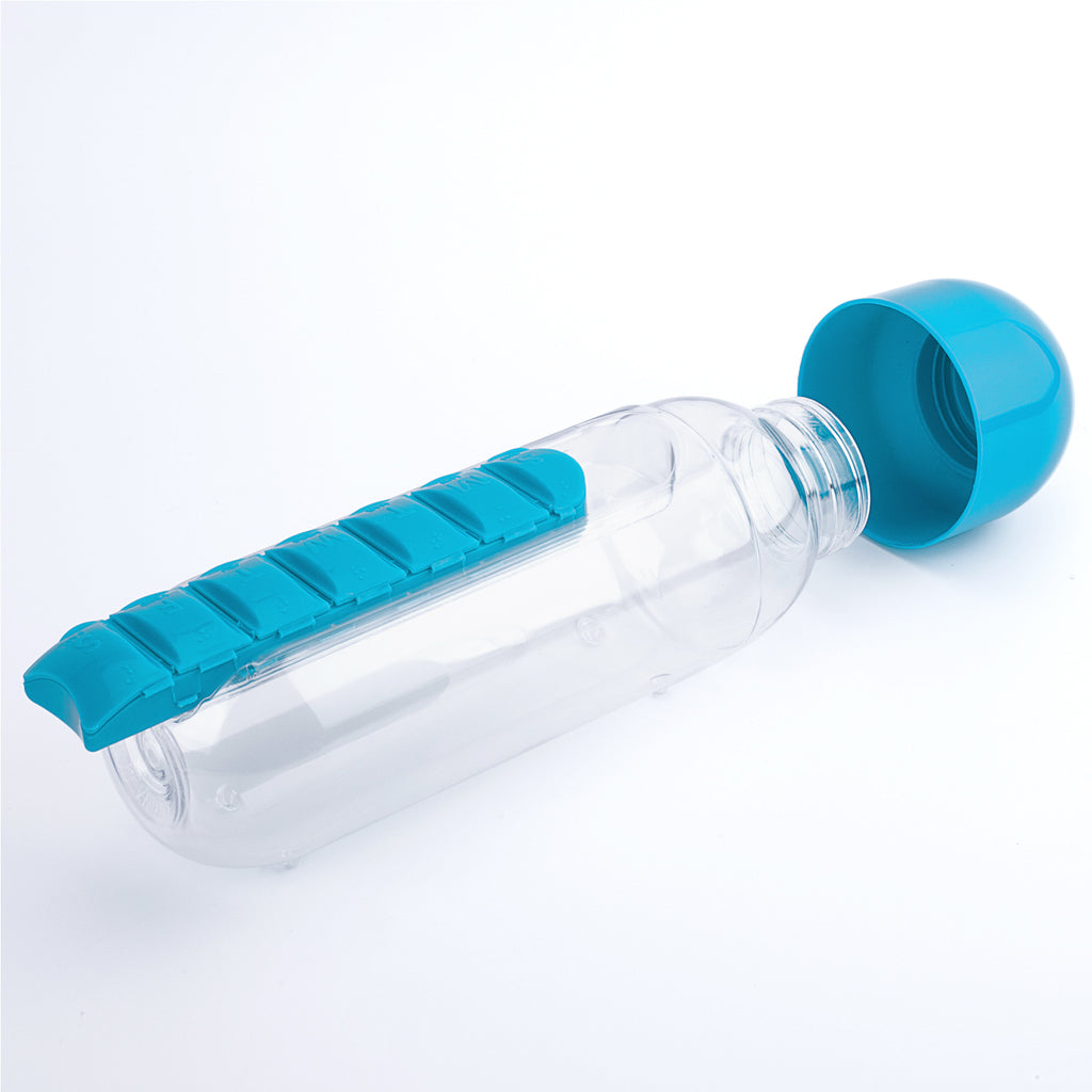 منظم أدوية وزجاجة ماء محمولة 600 مل - Organisateur de Médicaments & Bouteille d'Eau Portable 600ML