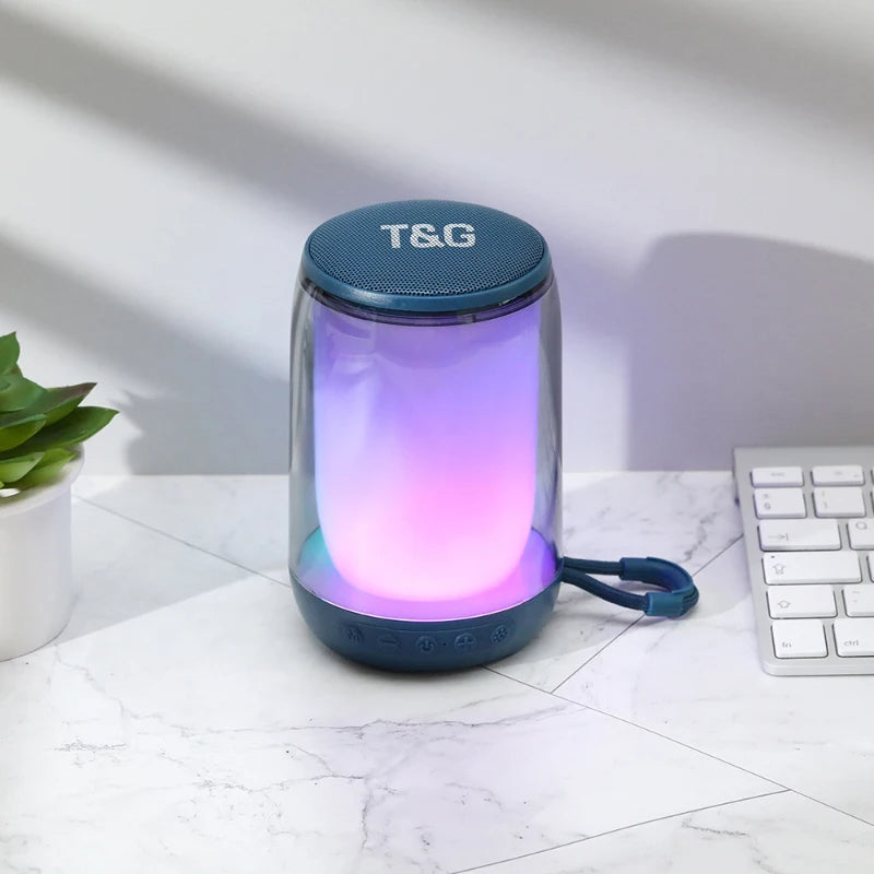 T&G Haut-parleur Bluetooth 5.3 à pulsation d'ambiance LED RGB
