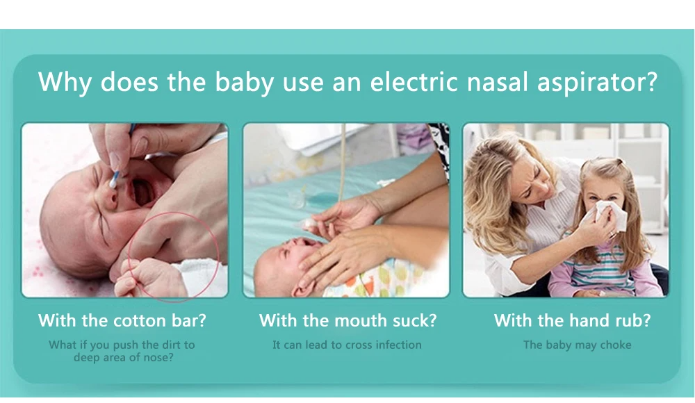 شفاطة الأنف الكهربائية للطفل 2 أحجام - Mouche Nez Aspirateur Nasal Électrique Bébé 2 Embouts