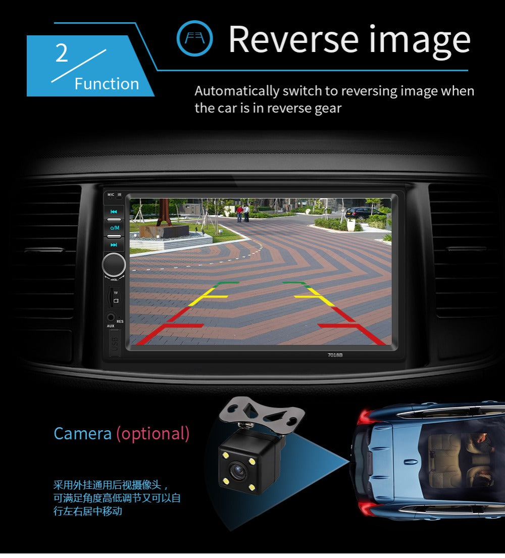 مشغل DVD للسيارة بشاشة لمس 7 بوصة بلوتوث USB AUX SD - Quickdz Shop - Autoradio DVD MP5 Tactile 7" Bluetooth USB AUX SD - Quickdz Shop