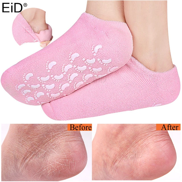 جوارب جل سيليكون مرطبة للقدمين مع سطح مضاد للانزلاق - Chaussettes Gel Silicone Hydratantes Pieds Antidérapantes