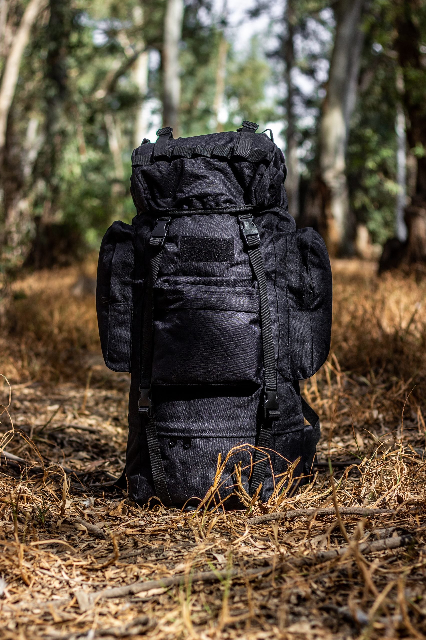 حقيبة ظهر احترافية للتخييم والمشي 90 لتر مقاومة للماء كاموفلاج أسود - Quickdz Shop - Sac à dos Randonnée Professionnel 90L Étanche Camouflage Noir - Quickdz Shop