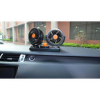 مروحة سيارة مزدوجة 12V دوارة 360° بسرعتين - Quickdz Shop - Double Ventilateur Voiture 12V Rotatif 360° 2 Vitesses - Quickdz Shop