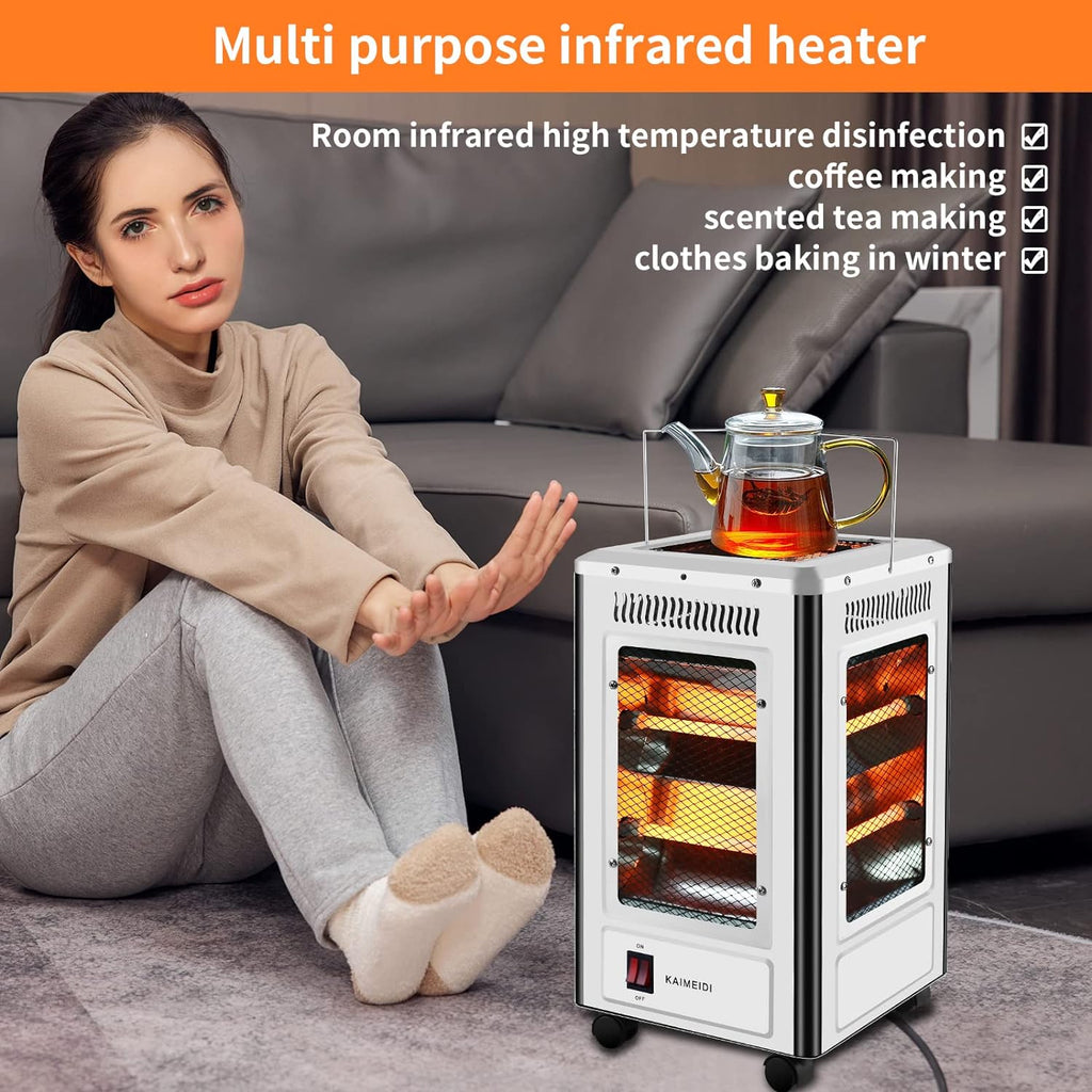 دفاية كهربائية وشواية 360° اقتصادية 2000W - 5 جوانب - Chauffage Électrique & Gril 360° Éco 2000W - 5 Façades