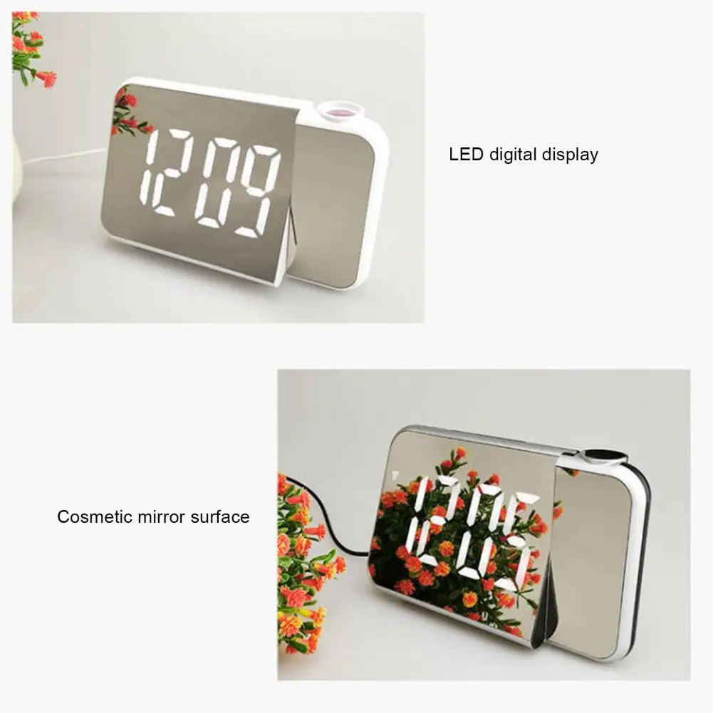 منبه رقمي ذكي Quickdz Shop مع بروجيكتور 180°، عرض حرارة، USB وغفوة DS-8590L - Réveil Numérique Intelligent Quickdz Shop avec Projecteur 180°, Température, USB & Snooze DS-8590L