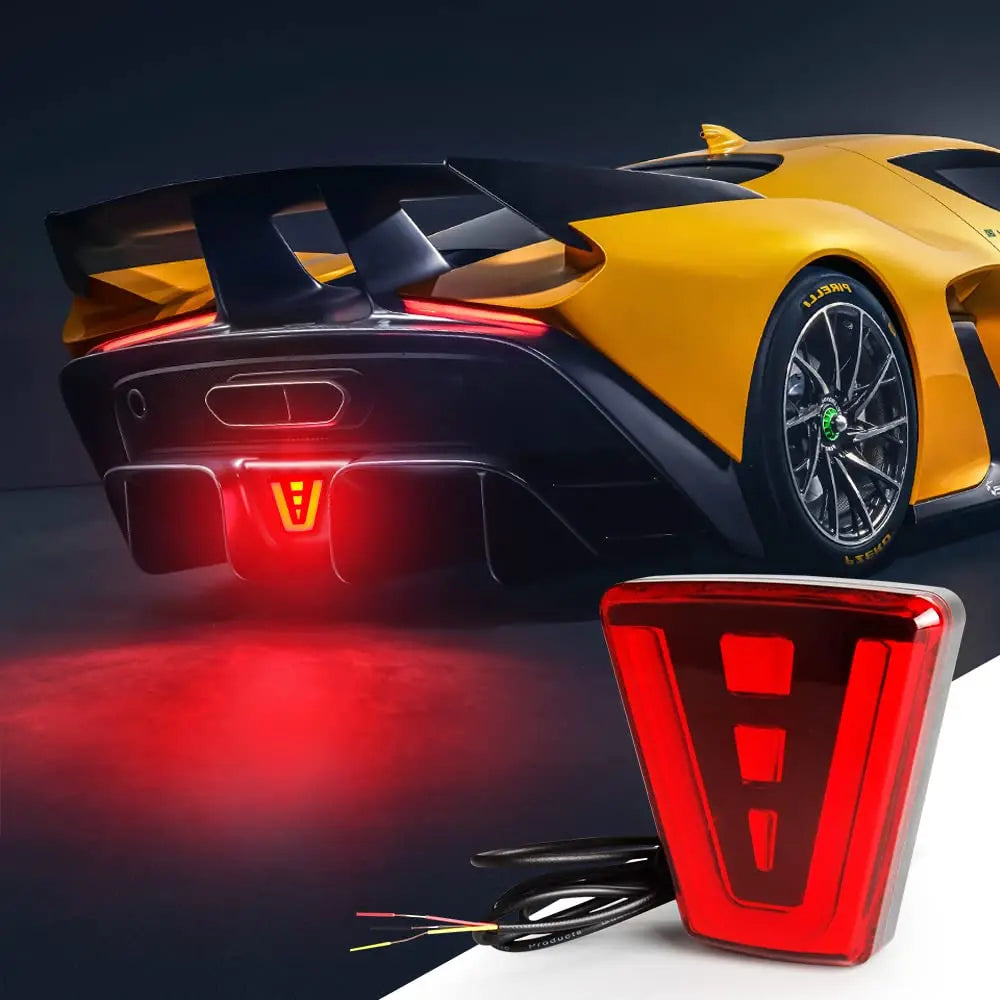 مصباح فرامل خلفي رياضي عالمي F1 للسيارات والدراجات النارية - فلاش تحذير - Feu Stop Arrière Universel Sportif F1 pour Auto SUV Moto - Flash Avertisseur