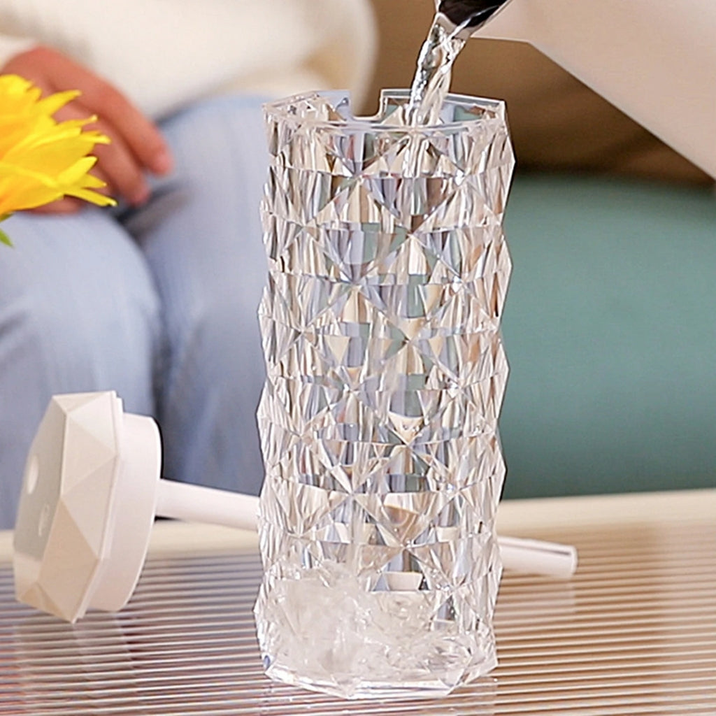 مصباح كريستال مرطب جو وموزع عطر USB 900 مل - Lampe Cristal Humidificateur & Diffuseur d'Arôme USB 900ml