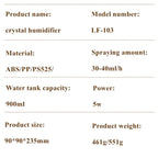 مصباح كريستال مرطب جو وموزع عطر USB 900 مل - Lampe Cristal Humidificateur & Diffuseur d'Arôme USB 900ml