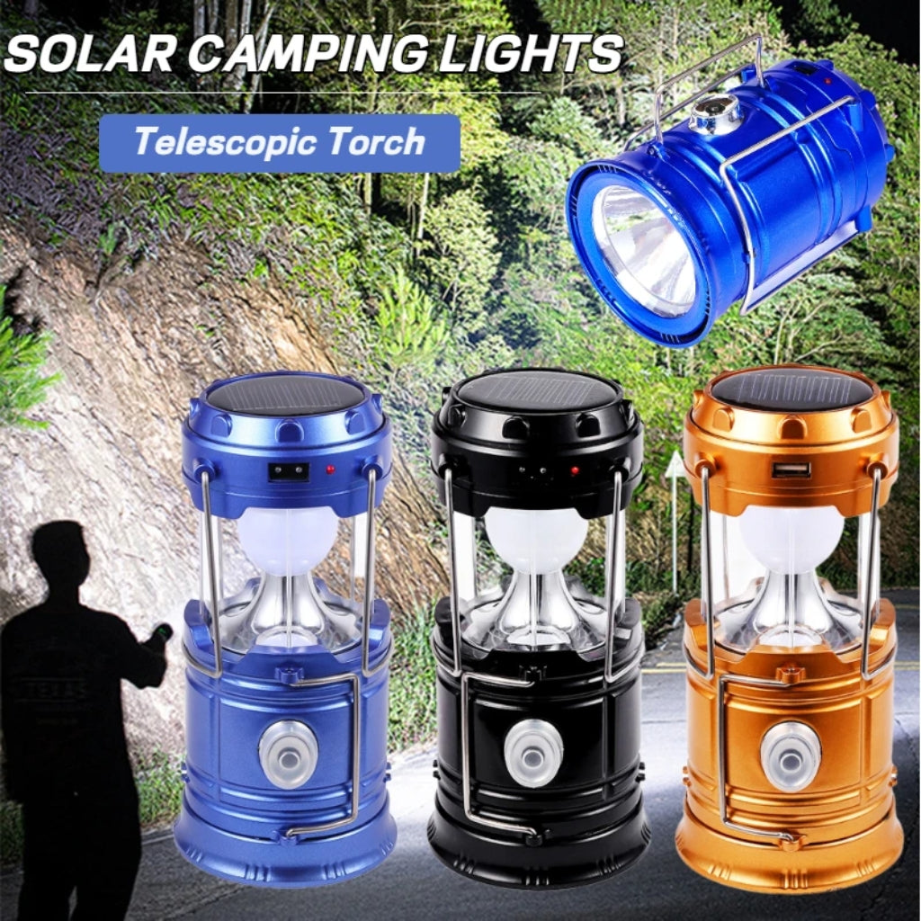 مصباح تخييم 2 في 1 قابل للطي يعمل بالطاقة الشمسية YD-3589 - Lampe de Camping 2IN1 Rechargeable Solaire Pliable YD-3589