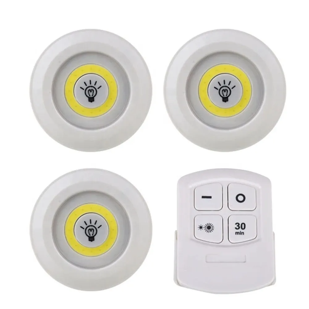 طقم 3 لمبات LED لاسلكية مع ريموت تحكم - Kit 3 Lampes LED Sans Fil avec Télécommande