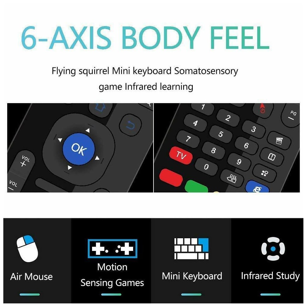 ماك-تيك فأرة طائرة ذكية لاسلكية 2.4G مع لوحة مفاتيح - Mac-Tech Télécommande Intelligente Sans Fil 2.4G avec Clavier et Souris Gyroscopique