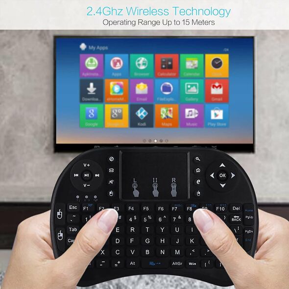 لوحة مفاتيح لاسلكية مع لوحة لمس، إضاءة خلفية ثلاثية الألوان، تحكم USB متعدد الوسائط - Clavier Sans Fil avec Pavé Tactile, Rétroéclairage Tricolore, Contrôle Multimédia USB