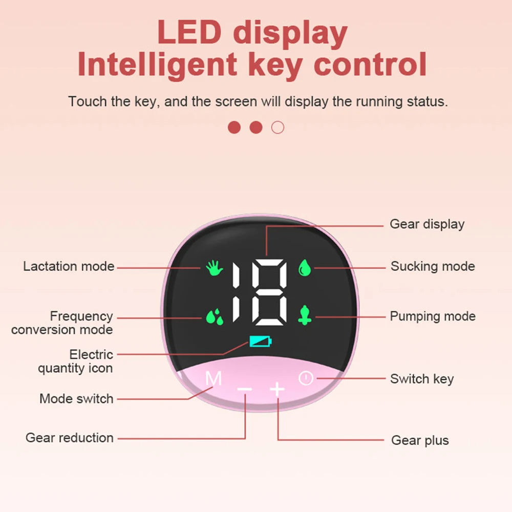 Tire-lait Électrique Intégré Mains Libres pour Allaitement, 4 Modes et 12 Réglables, Faible Bruit MY-374